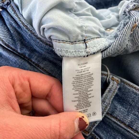 Re/Done Jeans High Rise Stove Pipe Raw Hem 70s Women's 26 - Picture 7 of 9